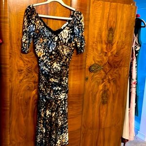 Lily Navy Tear Drop Pattern Dress Size XS